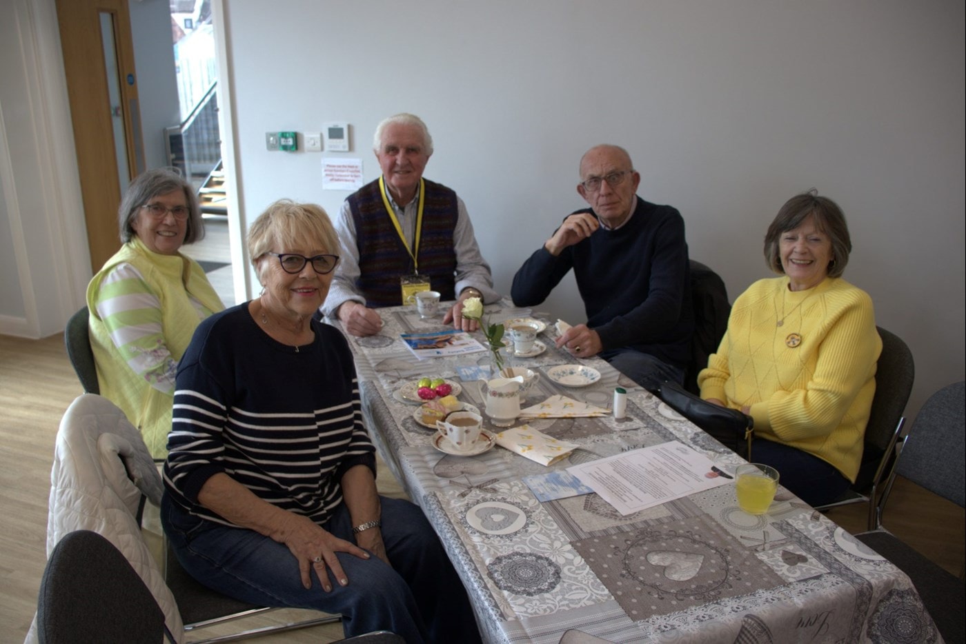 Guests enjoying tea and conversation at the Billericay Community Dance