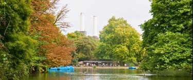 Battersea park and iconic power station UK