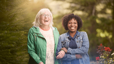 Carer and Customer walking