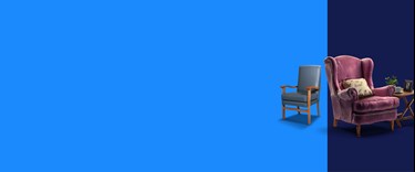 blue background with 2 chairs
