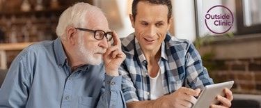 Elderly checking vision