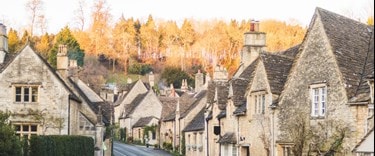 Scenic streets of Castle Combe with traditional architecture