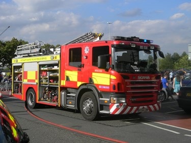 Image of a large fire engine from Northamptonshire Fire & Rescue