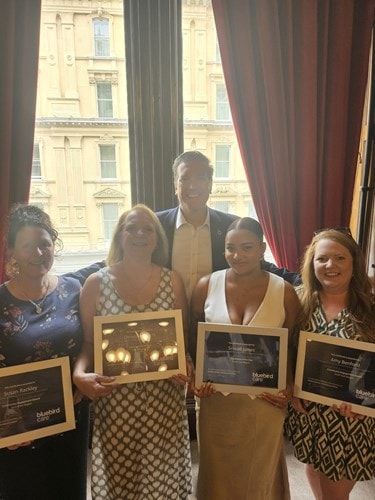 Kate, Christine,Sinead and Amy pose with their awards
