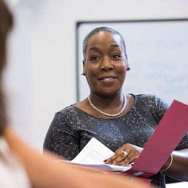 Smiling female office worker
