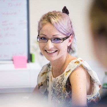 Smiling female office worker