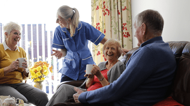 Carer with customer