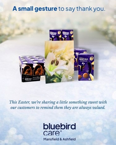 Easter card and chocolate gifts prepared for Bluebird Care customers