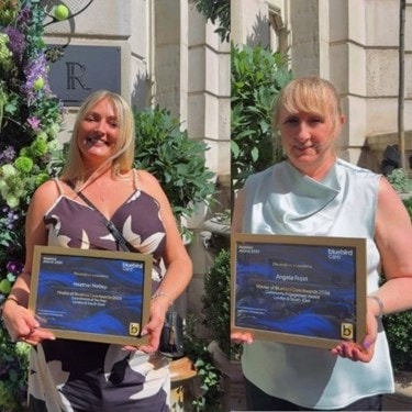 Angie and Heather with their awards
