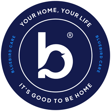 Dark blue care at home roundel