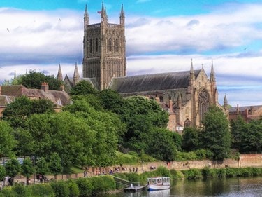 Worcester water and church