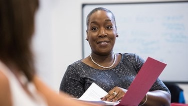 Smiling female office worker