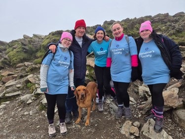 The Bluebird Care team at the Snowdon summit