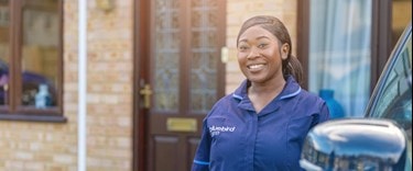 A carer arriving at a customer's home