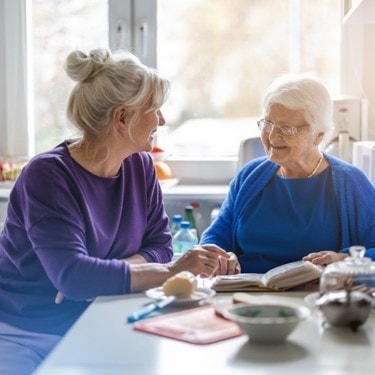 Carer with an elderly women