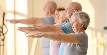 Older people doing exercise 
