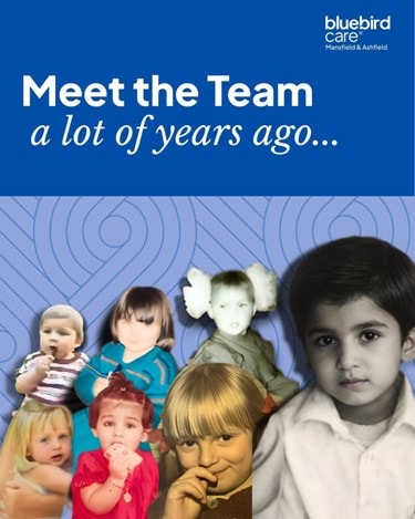 Bluebird Care Mansfield & Ashfield team childhood photos showing journey into care careers