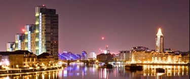 Chelsea Harbour at night