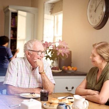 male customer and relative in kitchen