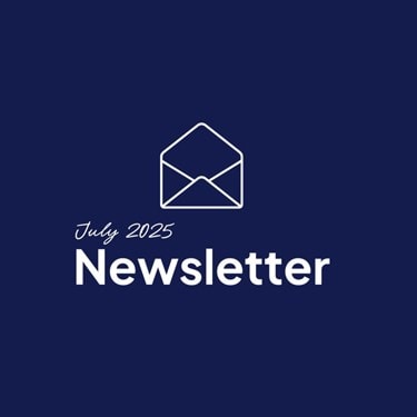 July 2025 newsletter icon featuring community engagement in Mansfield