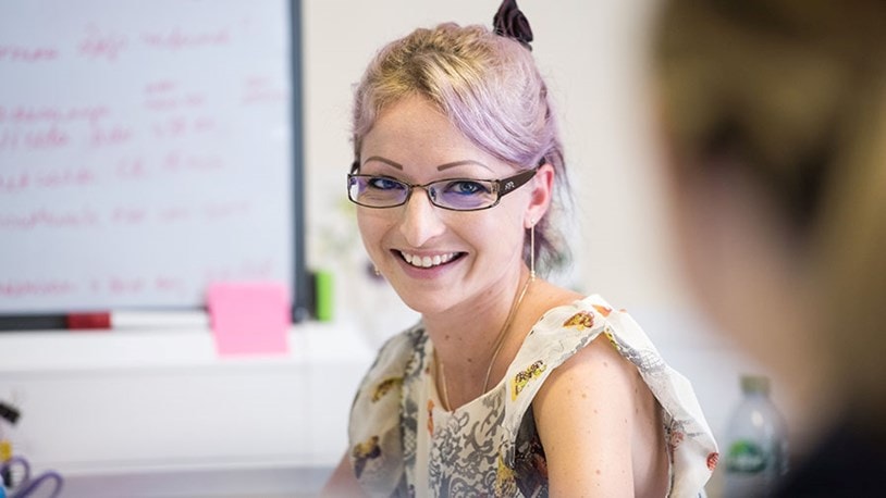 Smiling female office worker