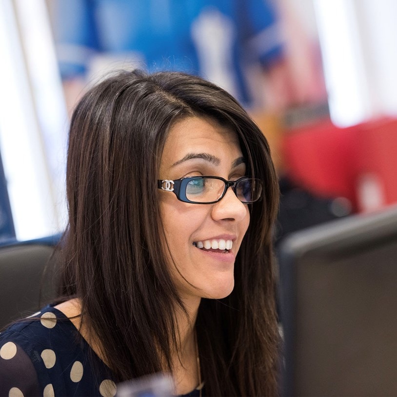 Smiling female office worker