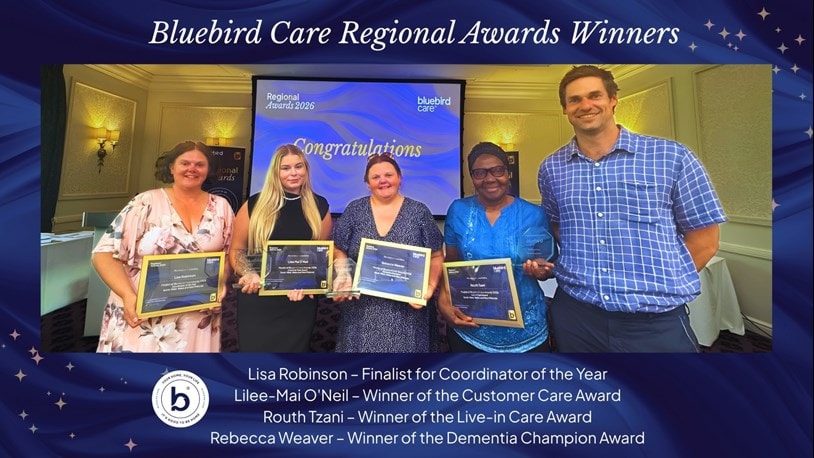 Bluebird Care regional award winners Stratford & Warwick